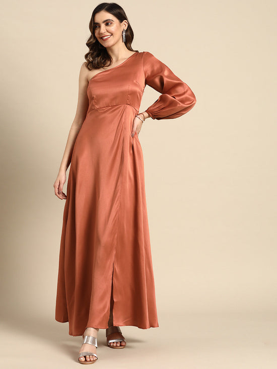 One Shoulder Over Lap Maxi Dress