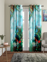 Home Sizzler 2 Piece Digital Print Eyelet Polyester Door Curtains