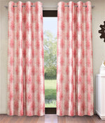 Home Sizzler 2 Pieces Shower Tree Eyelet Polyester Long Door Curtains - 9 Feet, Pink