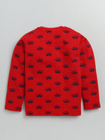 Nottie Planet Full Sleeve Aop Sport Print Boy T Shirt - Red