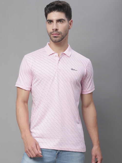 Rodamo Pink Polo Printed T-Shirts