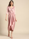 Shirt Dress With Front Drape
