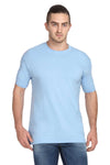 Fidato Sky Blue Men's Half Sleeves Round Neck T-shirt