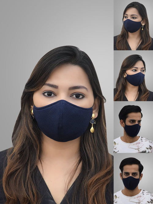 Unisex 5 Pcs 2-Ply Solid Reusable Outdoor Masks
