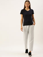 Women White Straight Fit Track Pants