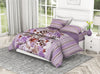 Leaves Tropical Bloom, 186 Thread Count, 100% Cotton Double Bedsheet with 2 Pillow Covers (Purple)