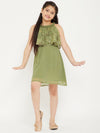 Girl's Veer Printed Dress Green