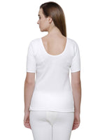 Bodycare Womens Thermal Tops Round Neck Half Sleeves Pack Of 1-White