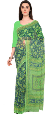 Multicolor Printed Chiffon Saree