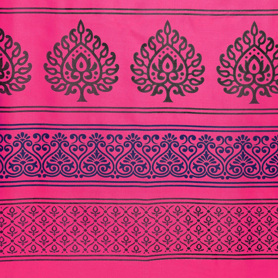 Pink Printed Art Silk Saree