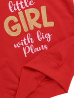 Nottie Planet Little Girl Printed Full Sleeve Loopknit Girl'S Sweatshirt- Red