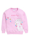 Nottie Planet Loopknit Cat Printed Girl'S Full Sleeve Sweatshirt- Pink