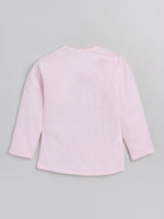 Nottie Planet Fancy Round Neck Tipography Full Sleeve Girls Top- Pink