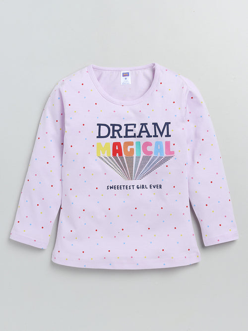 Nottie Planet Full Sleeve Dream Print Girl T Shirt - Lavendar