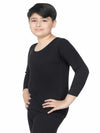 Thermals Unisex Top Round Neck Assorted Full Sleeves Solid Black