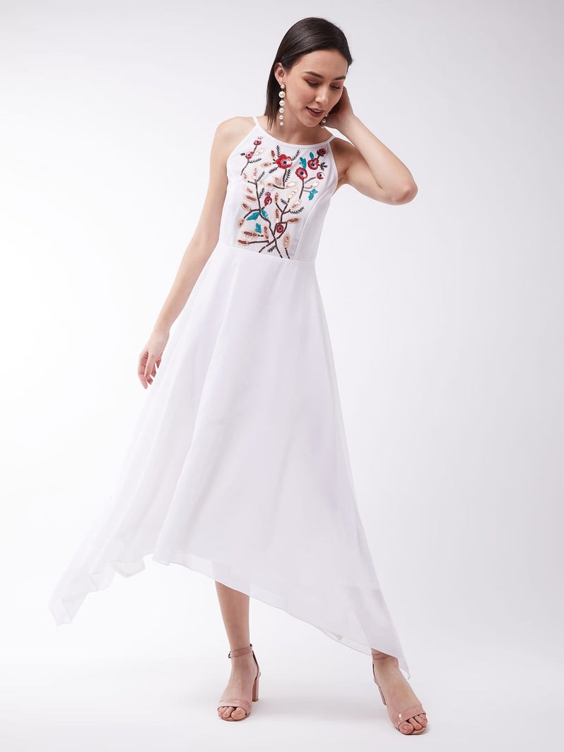 Back In My Arms Embroidered Maxi Dress Off-White