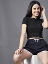 Rigo Women Mid Rise Best Contrast Detail Shorts