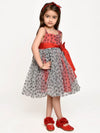Jelly Jones light Grey Red Bow Dress with Hair Band
