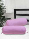 Clasiko Quality Cotton Bolster Covers Set Of 2 300 TC Pink