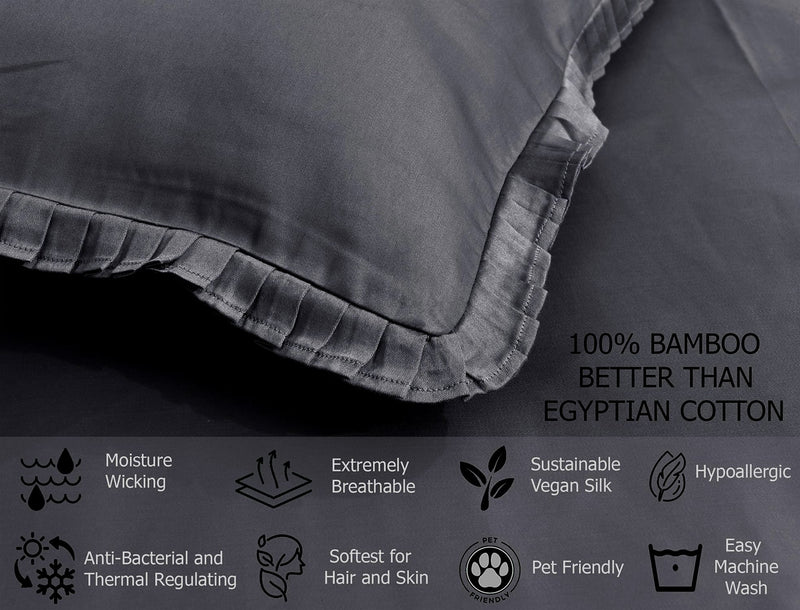 Organic Bamboo King Pillowcaset - Charcoal Grey - King