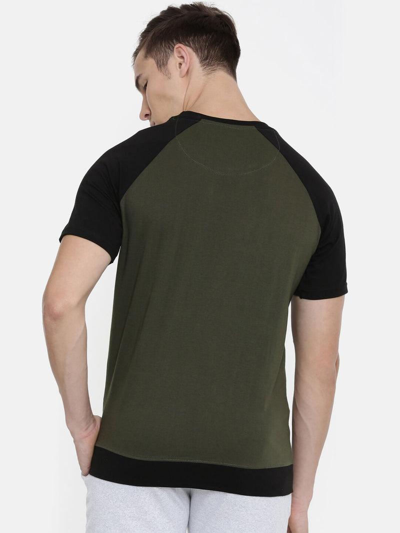 Olive Assorted Round Neck Cotton T-Shirt Regular Fit