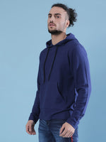 Campus Sutra Threadless Men Solid Casual Hooded Sweatshirts