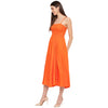 Aawari Rayon Bobbin Gown For Girls and Women Orange