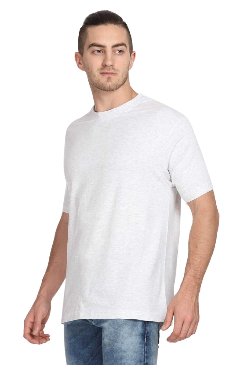 Fidato White Men's Half Sleeves Round Neck T-shirt
