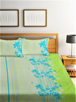 Home Sizzler 144TC Microfibre Neon Green Double Bedsheet With 2 King Size Pillow Covers