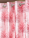 Home Sizzler 2 Pieces Shower Tree Eyelet Polyester Window Curtains - 5 Feet, Pink