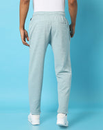 Campus Sutra Mens Blue Solid Track Pants Regular Fit For Casual Wear | Zipper Pockets | Drawstring | Textured Fabric | Trackpants Crafted With Comfort Fit & High Performance For Everyday Wear