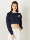Are We Lost Pompom Navy Blue Top