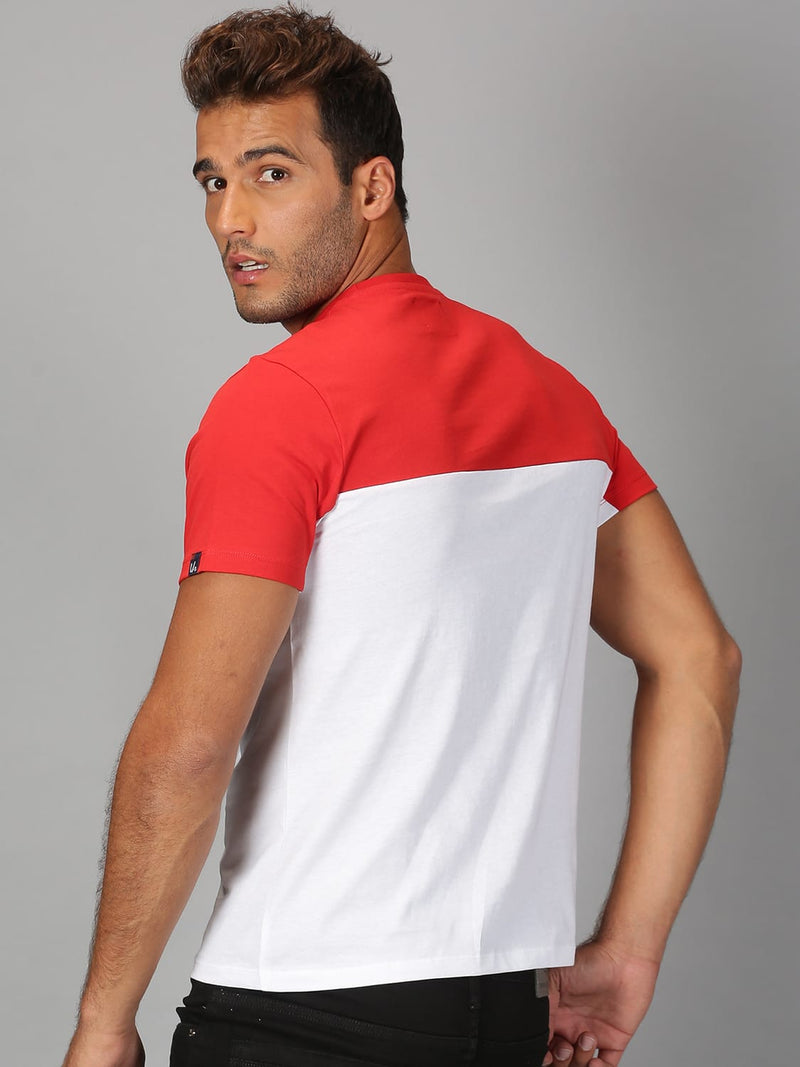Men T-Shirt Colour-block Cotton T-Shirt Ware