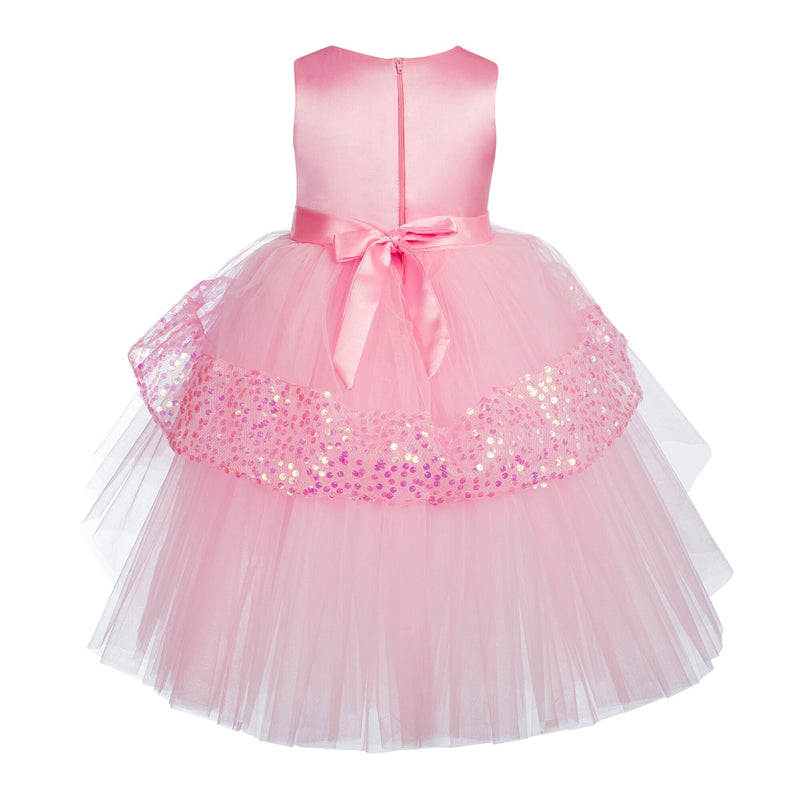 Toy Balloon Kids Beauty Baby pink Hi-Low girls party wear dress