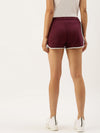 Women Maroon Solid Regular Shorts