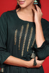 Juniper Jadegreen Chanderi Embellished Jacket Style 2 Piece Kurta