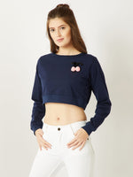 Are We Lost Pompom Navy Blue Top