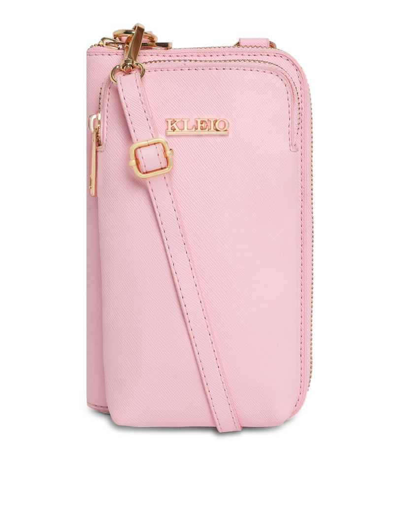 Kleio Fun PU Leather Multi Functional Cross Body Sling Multi Slot Wallet Mobile Pouch For Women/Girls