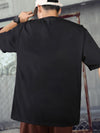 Manlino Cool Mens Black Half Sleeve Oversized Graphic Printed T-Shirt