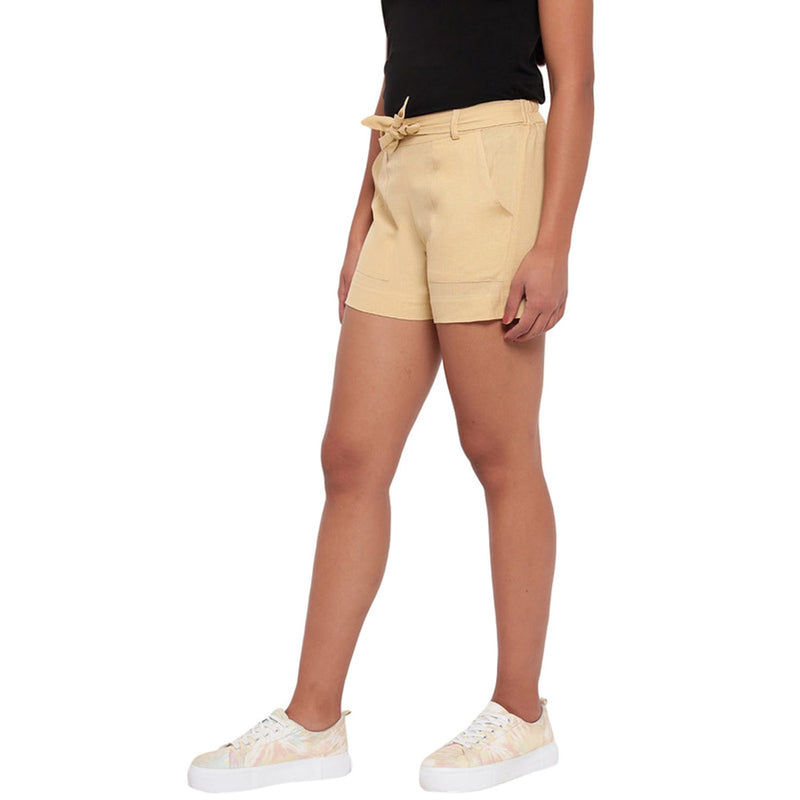 Aawari Cotton Shorts For Girls and Women Chikoo