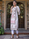 Juniper Women'S Pink Viscose Shantoon Festive Printed Straight Kurta