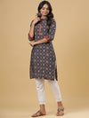 Juniper Women'S Navy Printed Straight Knee Length Kurta