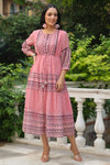 Juniper Women's Pink Printed Teired Dress