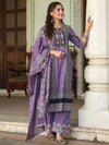 Juniper Womens lavender cambric geometric printed mix and match kurta palazzo and dupatta set