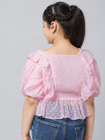 Girl's Dramatic Solid Top Pink