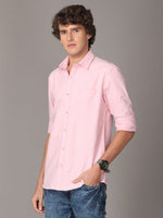 Oxford Chambray Red Slim Fit Cotton Casual Shirt