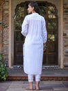Juniper Women'S White Cambric Printed Straight Kurta