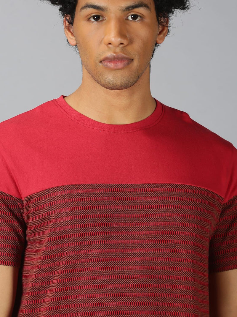 Men T-Shirt Stripes Cotton Dazzling