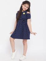 Girl's Thick Printed Dress Blue