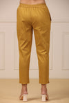 Juniper Womens Mustard Cotton Spendex Solid Straight Pant